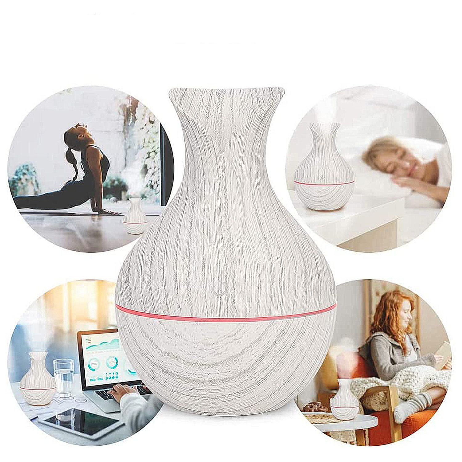 Umidificatore da 130ml con luci Led RGB.