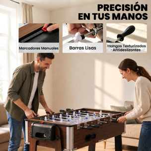 Mesa Multijuegos 3 en 1, Mesa de Juegos con 4 Ruedas con Freno, Estante de Almacenaje, Futbolines para Niños, Air Hockey, Billar y Accesorios, Diversión Familiar para Adultos y Niños, Nogal