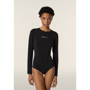 Body scollo quadrato in jersey decorato da strass