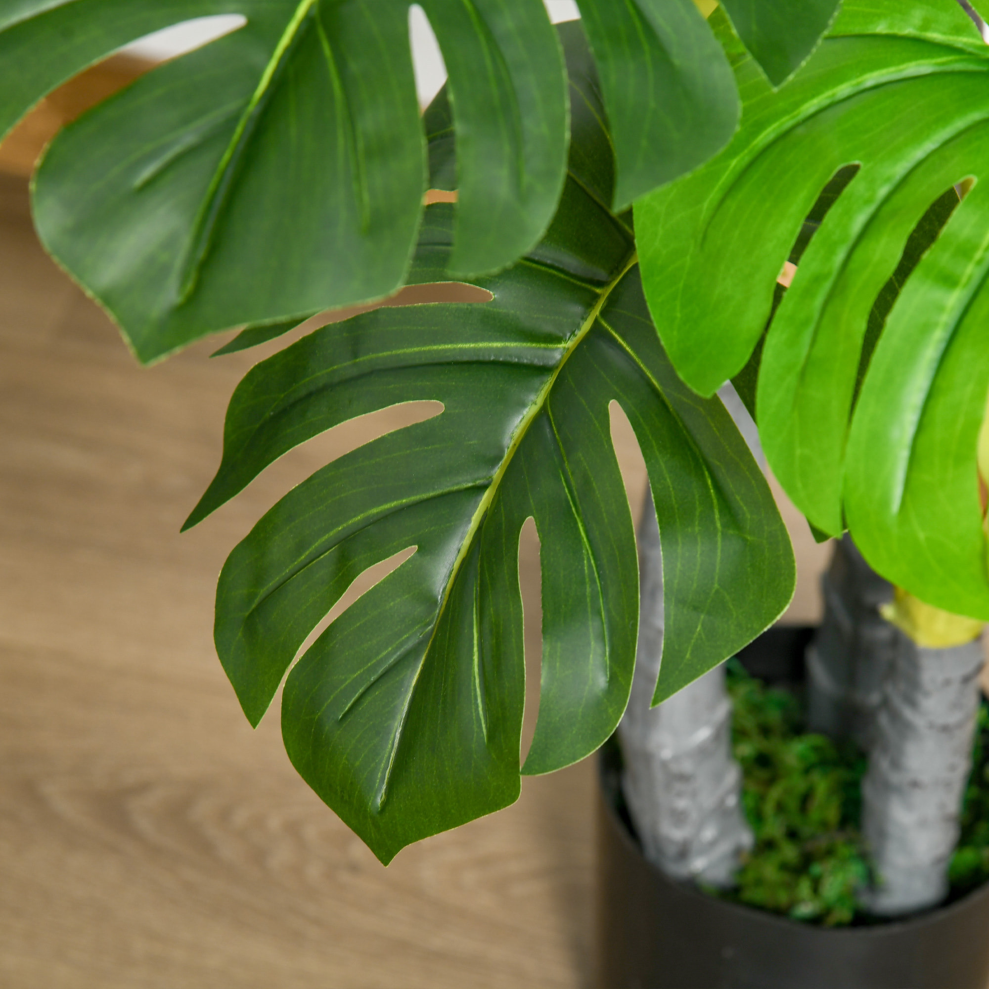 Planta Monstera Artificial 120 cm con Maceta y 20 Hojas Realistas Planta Tropical Decorativa para Hogar Salón Dormitorio Interior y Exterior Verde