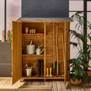 Abri de jardin 140 cm en bois. 4 espaces de rangement. L 140 x P 50 x H 162cm