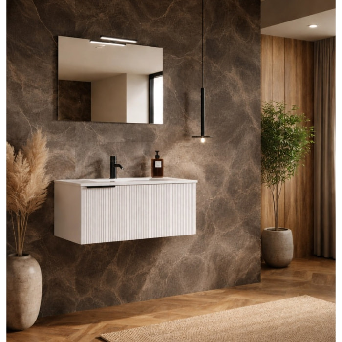 MOBILE DA BAGNO CANNES 90 BIANCO OPACO - 4 PEZZI