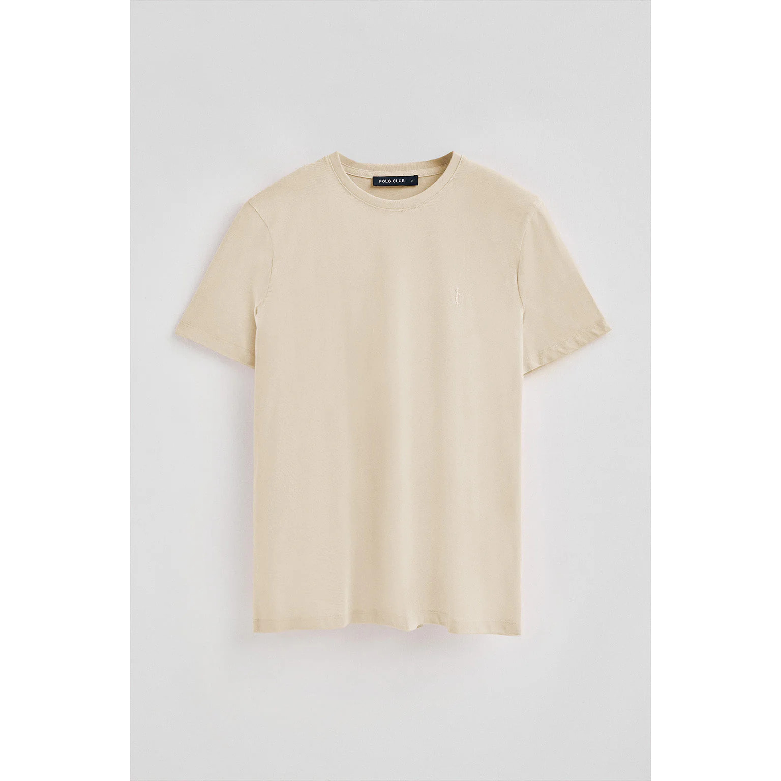 Maglietta beige basic a girocollo e ricamo Rigby Best