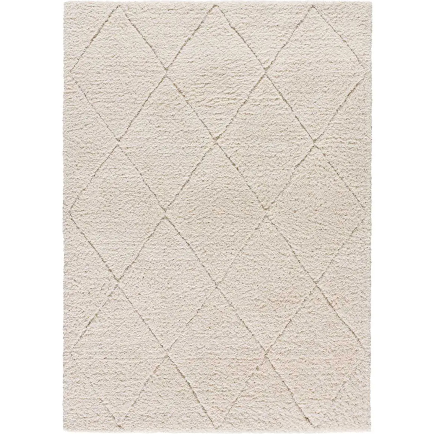 ATESA Alfombra shaggy suave estilo escandinavo blanca, varias medidas disponibles