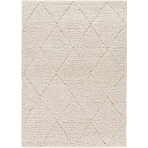 ATESA Alfombra shaggy suave estilo escandinavo blanca, varias medidas disponibles
