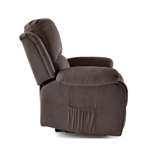 Armand - fauteuil relax électrique en velours côtelé - Marron