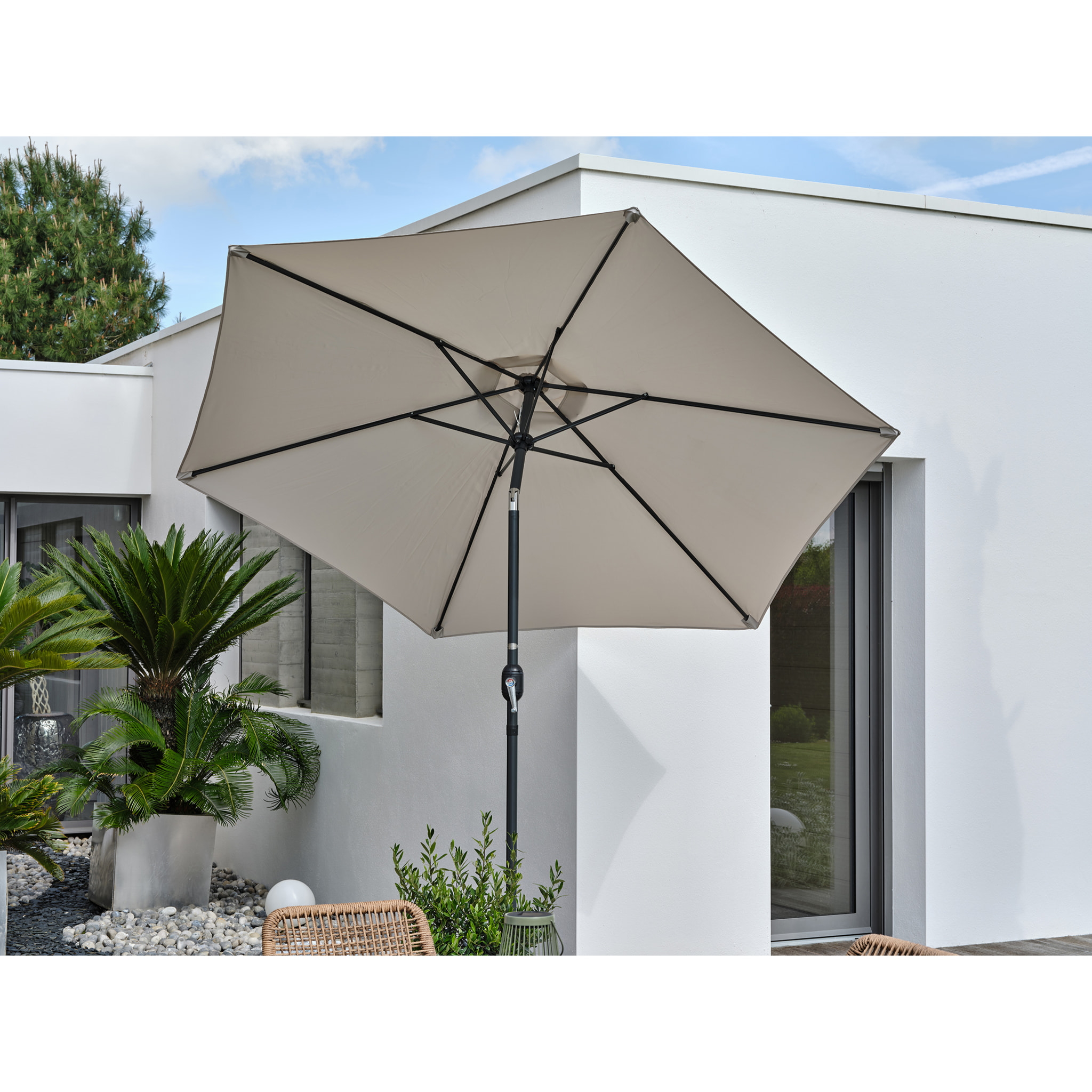 MARBELLA - Parasol à manivelle en aluminium  et toile