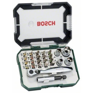 Set d'embouts de vissage + cliquet BOSCH 26 pièces - 2607017322