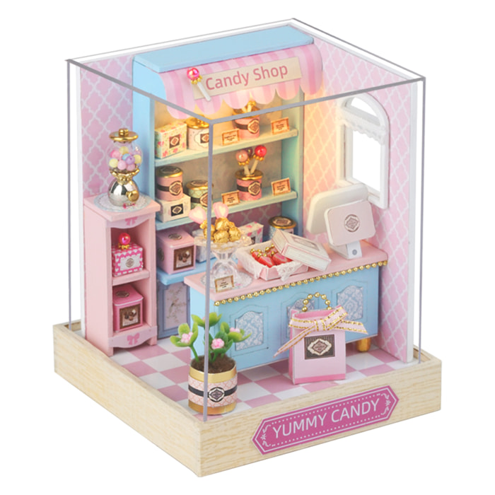 Colección Rincón de la felicidad, Caramelo delicioso. Maqueta 3D realista con gran detalle, cubierta antipolvo y luces led.