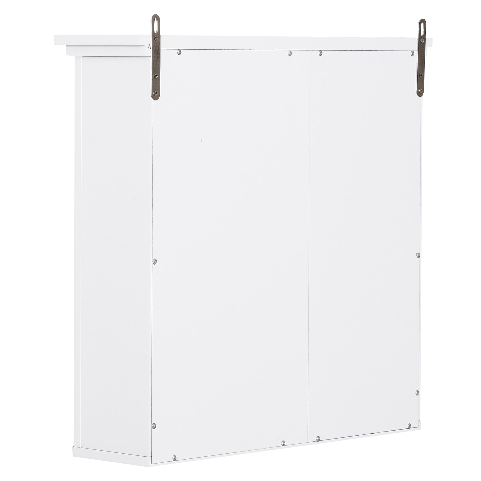 Armoire haute murale de salle de bain ou WC placard 1 porte 3 niches dim. 53L x 14,5l x 50,5H cm MDF panneaux particules blanc