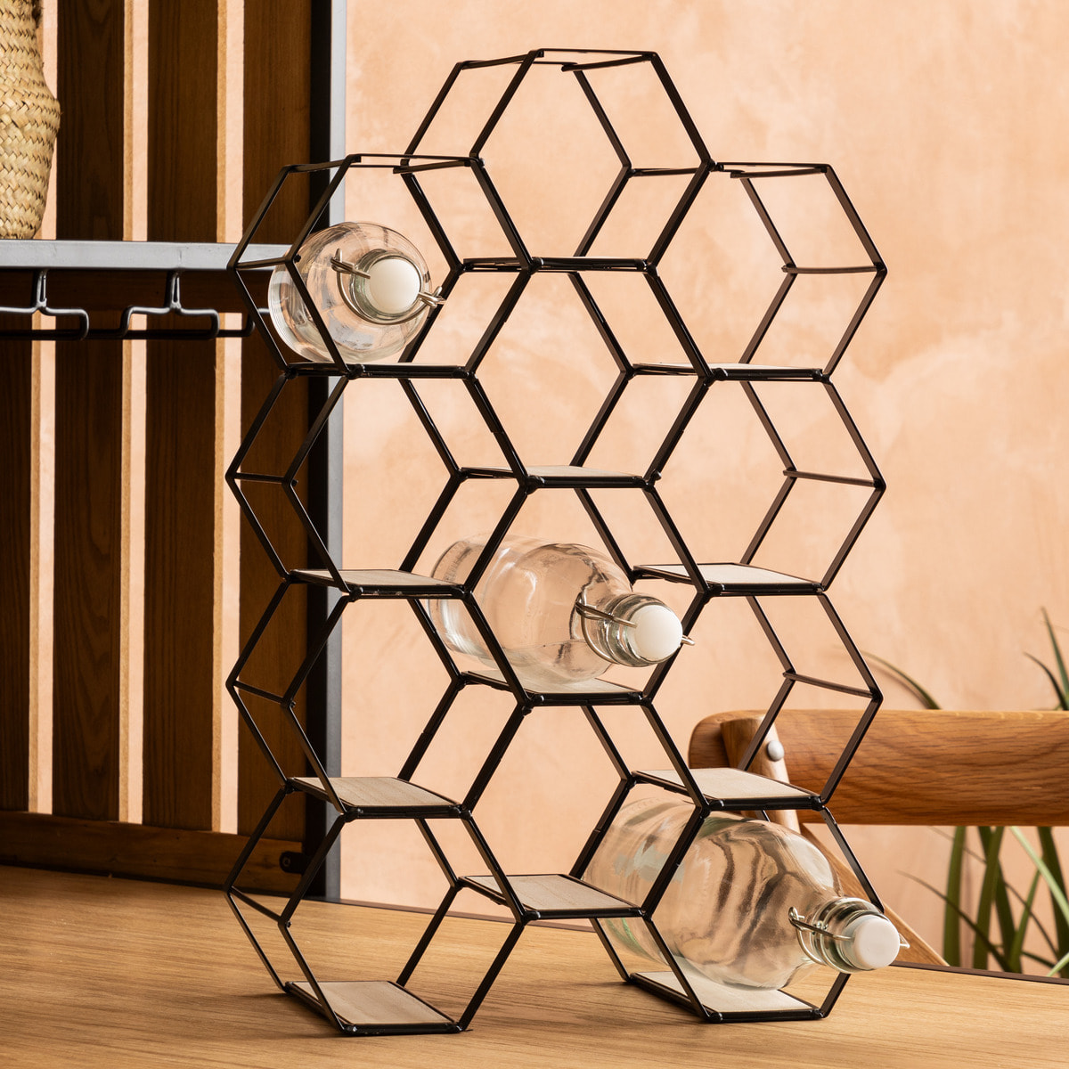 Porte-bouteille "Arty" noir 12 bouteilles