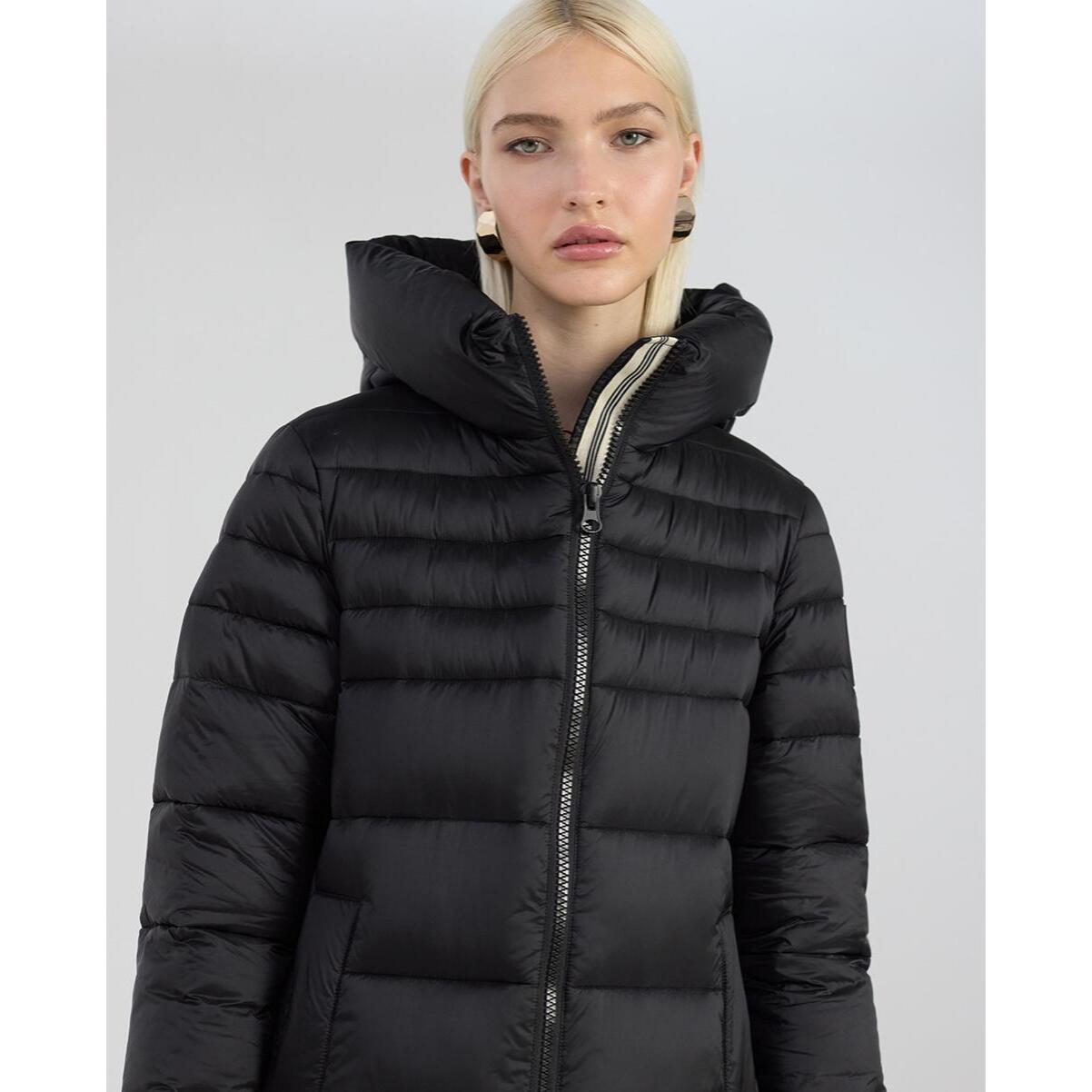 Anorak lungo foderato con logo