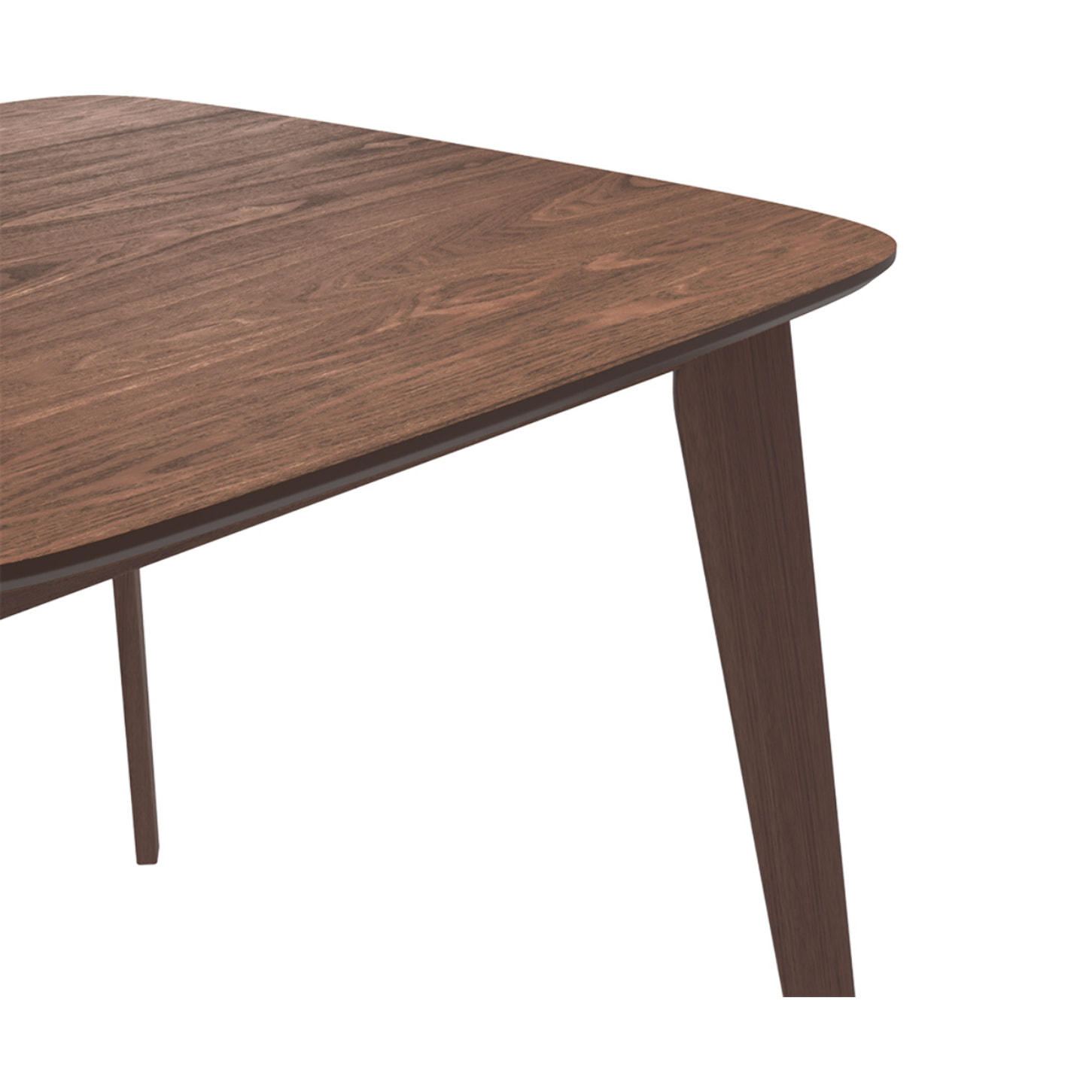 Table carrée 4 personnes en bois foncé finition noyer 90 cm - Julio