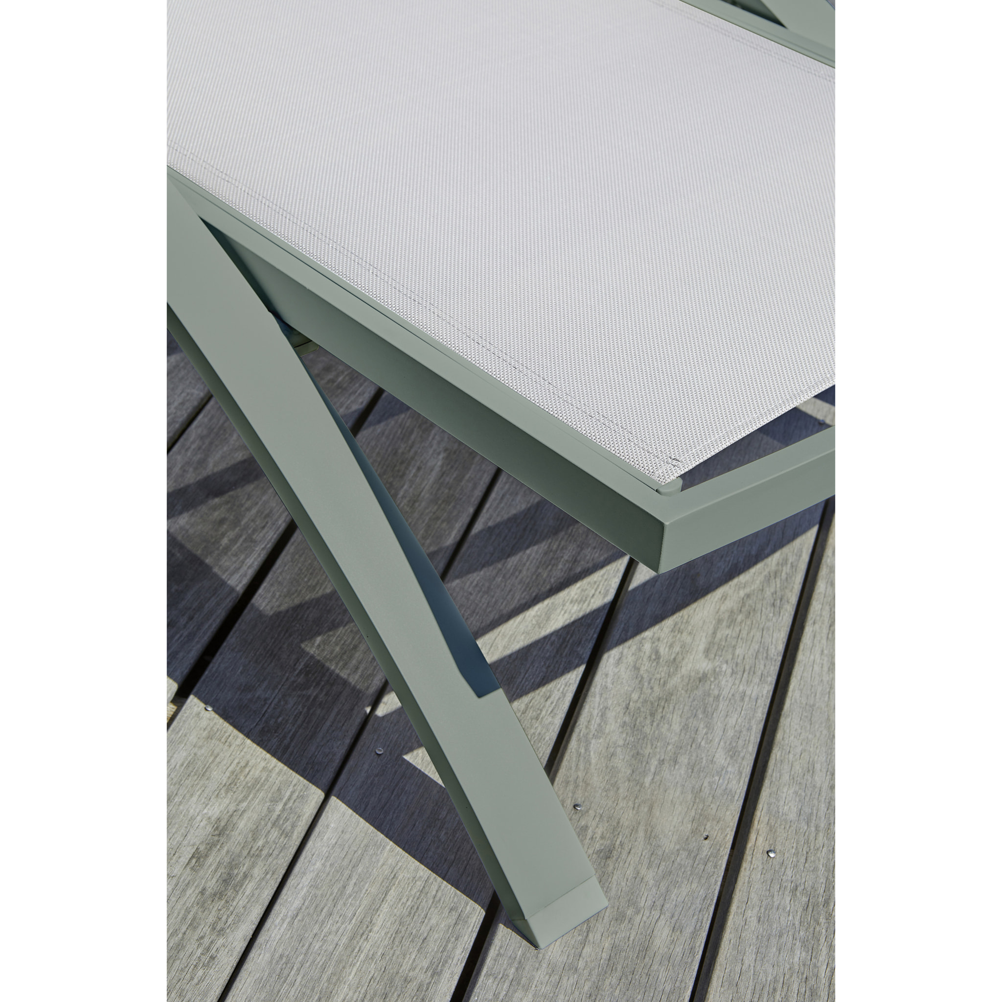 BARCELONA - Lot de 2 bains de soleil en toile plastifiéee et aluminium