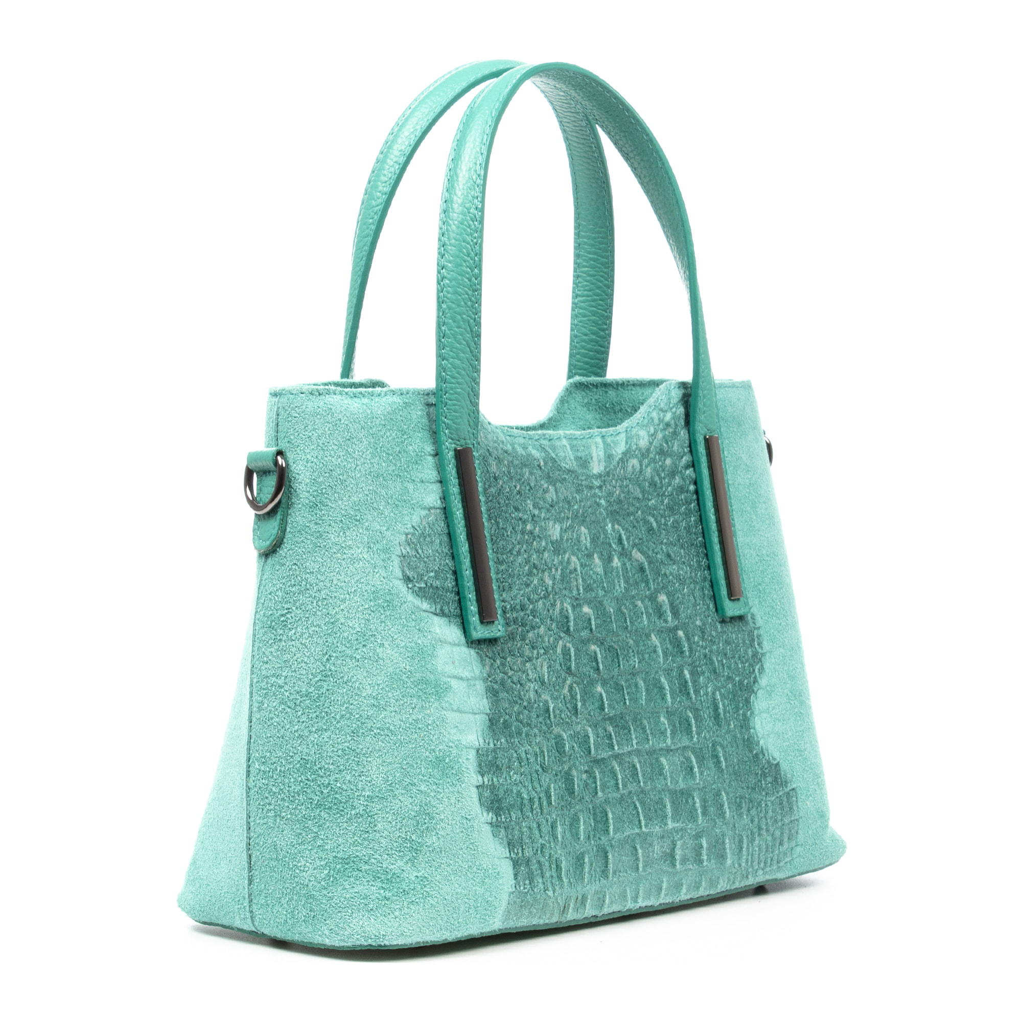 Fiesole borsa tote Donna. Pelle autentica Camoscio Stampato Coccodrillo.