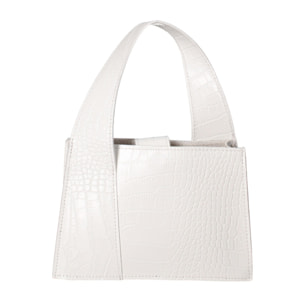 Borsa a mano da donna - Modello False - Vera pelle effetto cocco - 21.0 x 14.0 x 8.0 cm