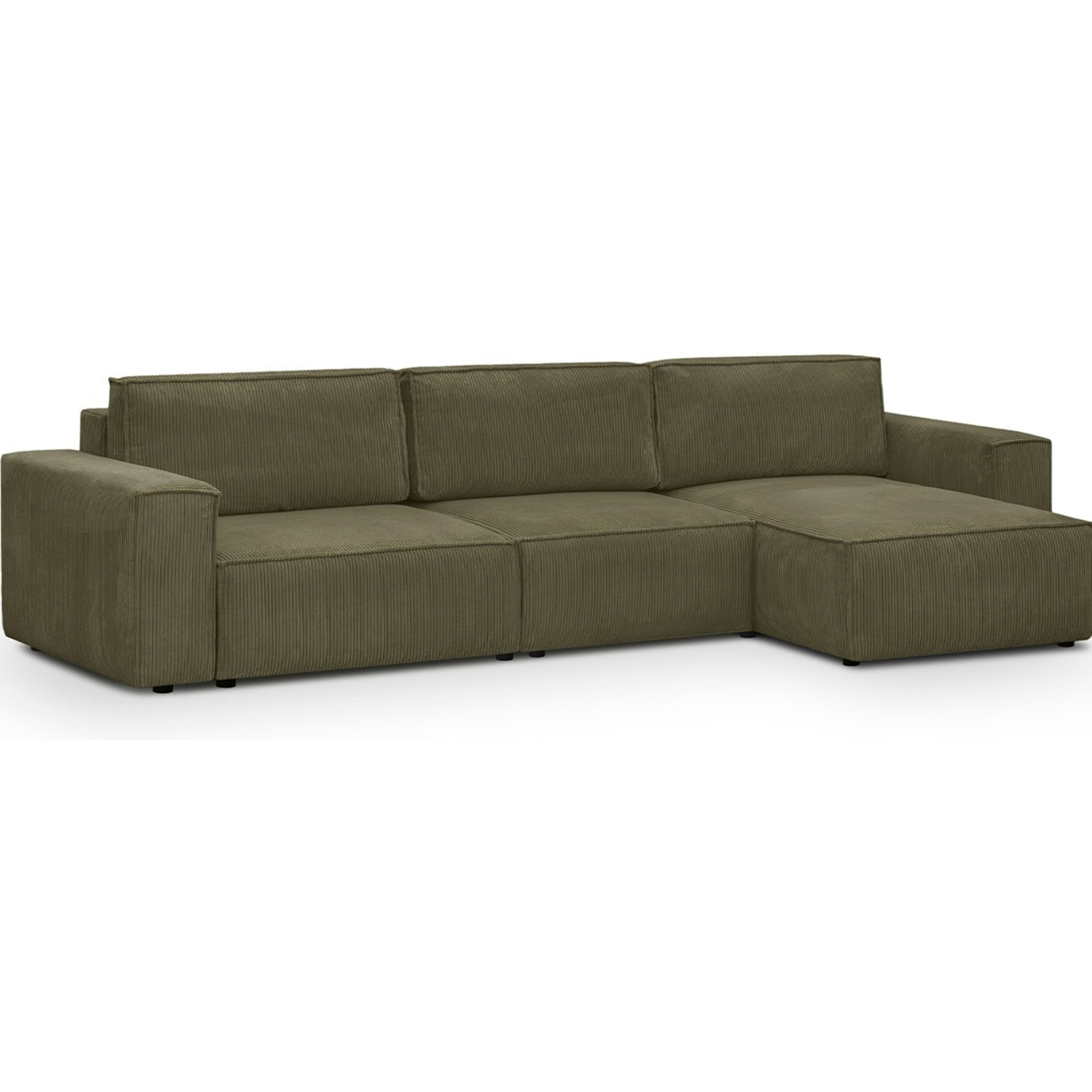 Canapé d'angle modulable 5 places en velours côtelé - Harper Mod