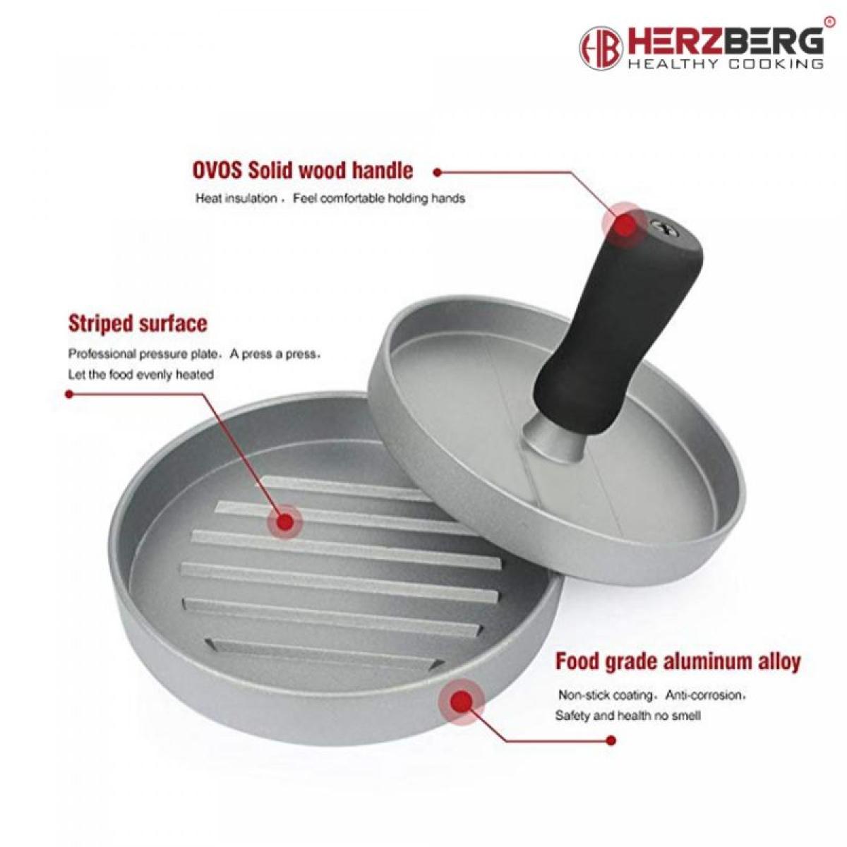 Presse à burger avec poignée en bois Herzberg HG8104