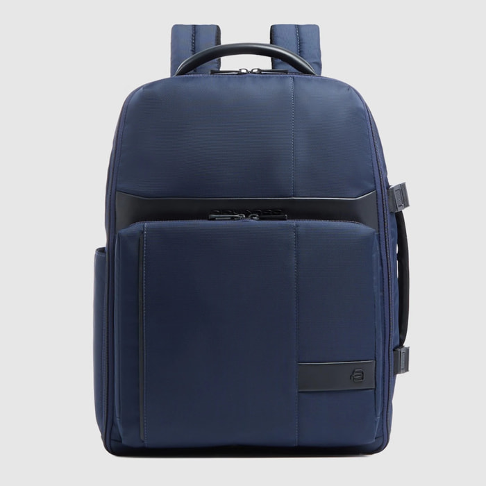 Piquadro Zaino da viaggio per PC e iPad® in tessuto e pelle, con protezioni antiurto e RFID