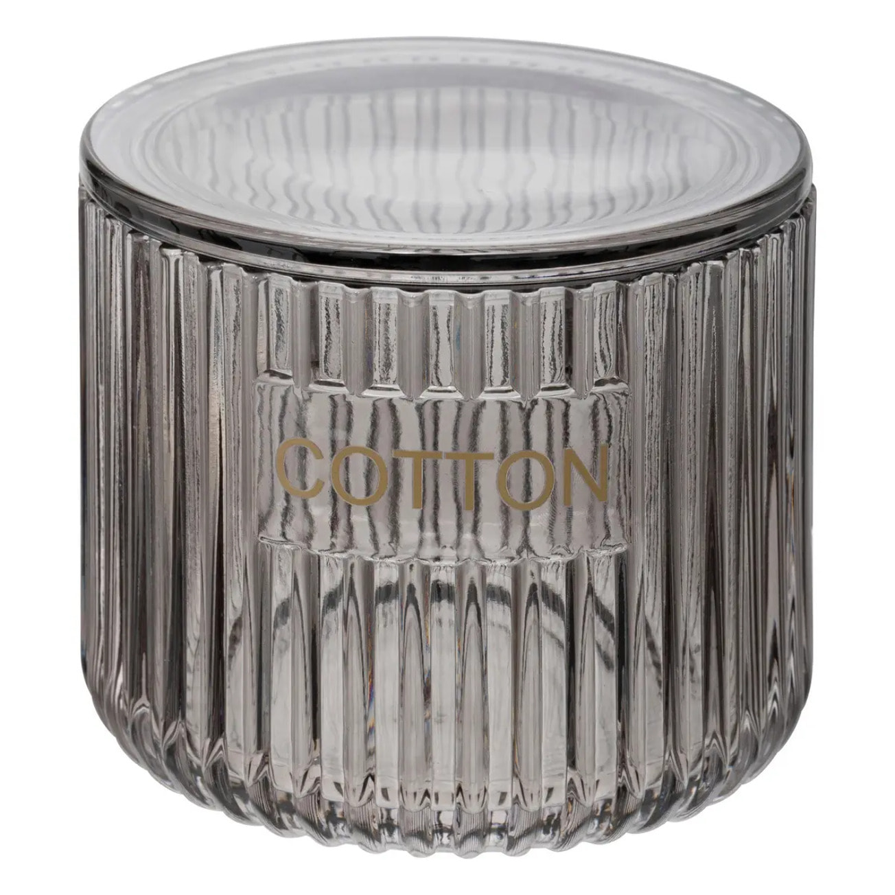 Pot à cotons "Glass" gris