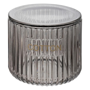 Pot à cotons "Glass" gris