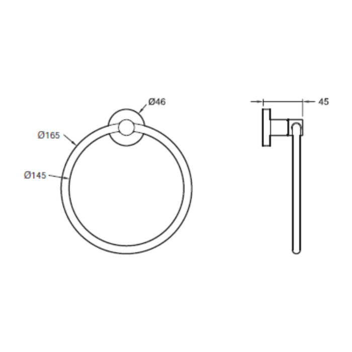 Jacob Delafon Anneau porte-serviettes Classique, diamètre 16,5 cm, Chrome