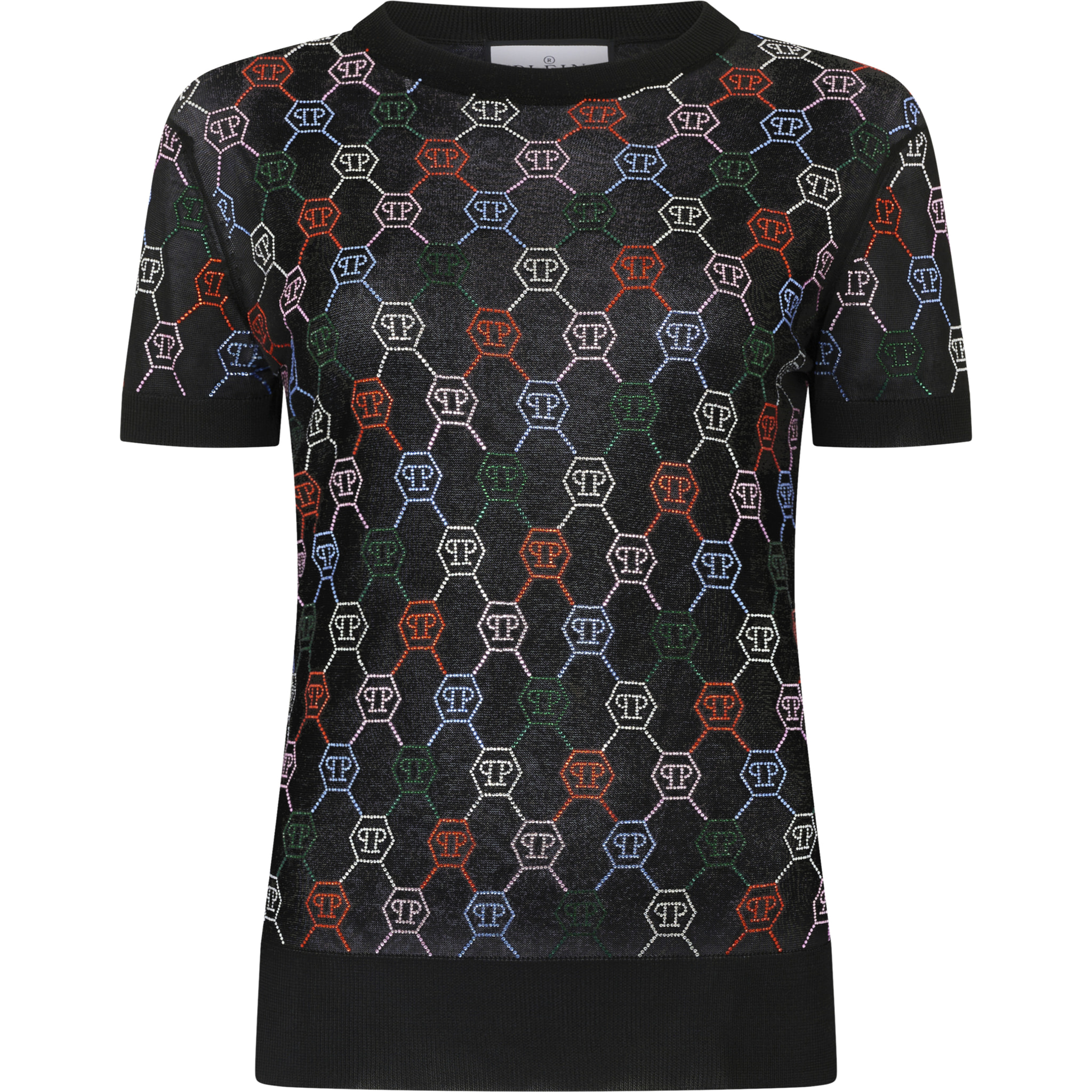 PHILIPP PLEIN Knitted Sexy Pure Fit T-Shirt Multicolor Monogram