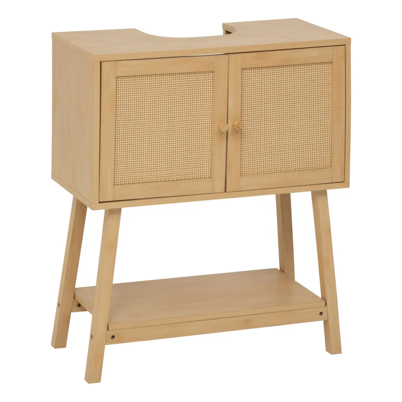 Meuble sous-lavabo Cane marron