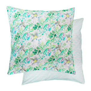 Taie d'oreiller pur coton bio imprimé Jardin Vagabond Printemps