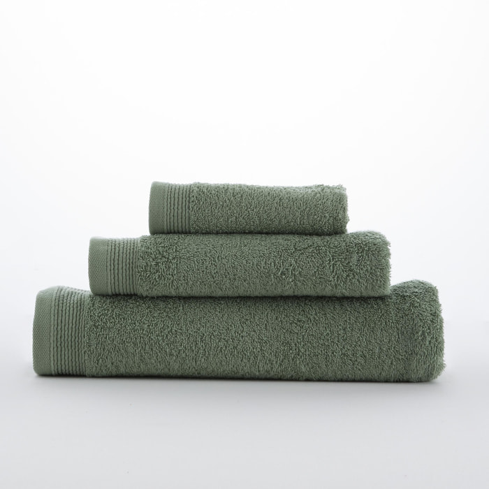 Set de 3 serviettes en coton 450 gr/m2 couleur Mousse