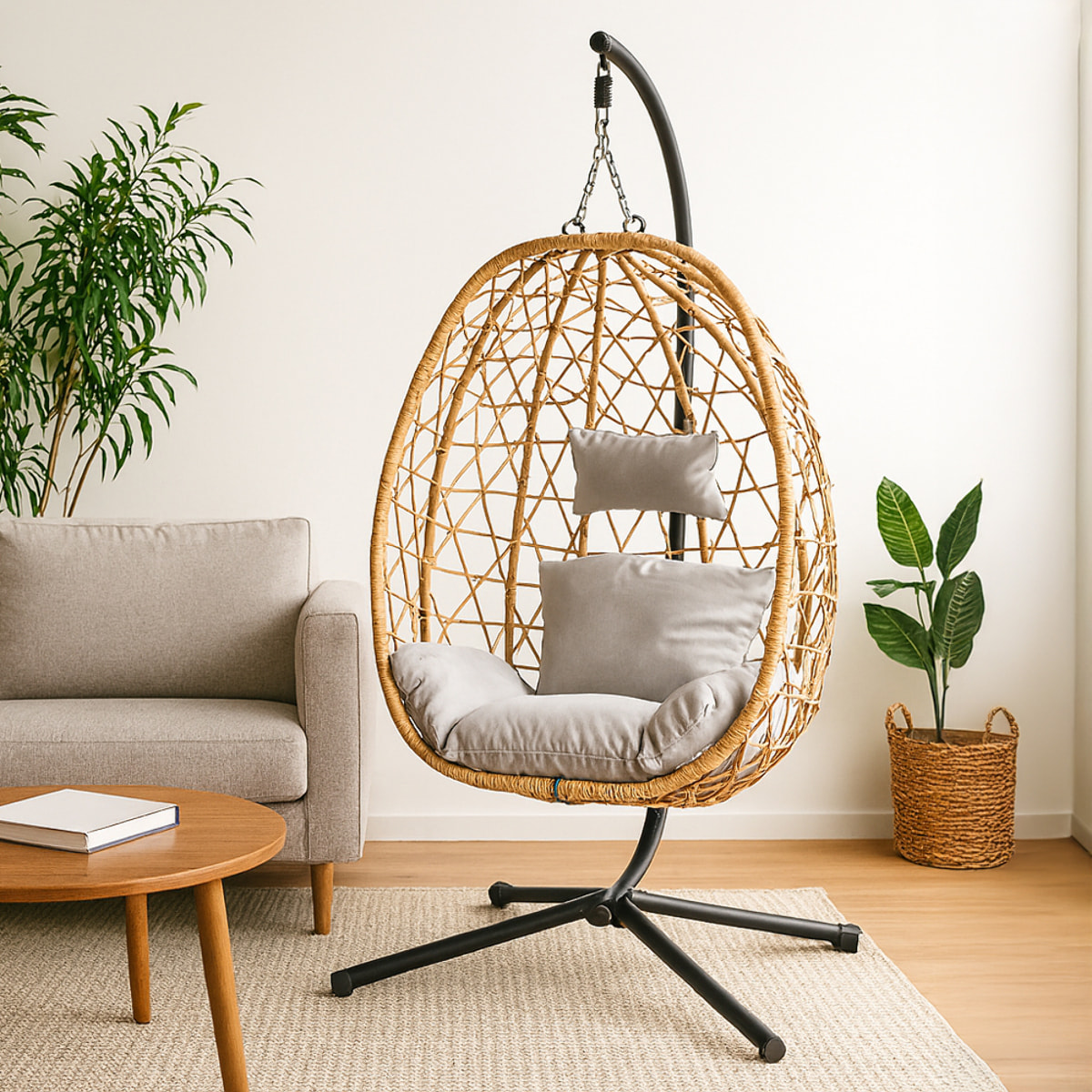 Fauteuil suspendu effet rotin LIMA