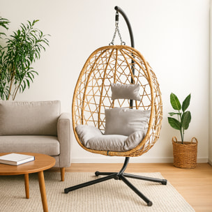 Fauteuil suspendu effet rotin LIMA