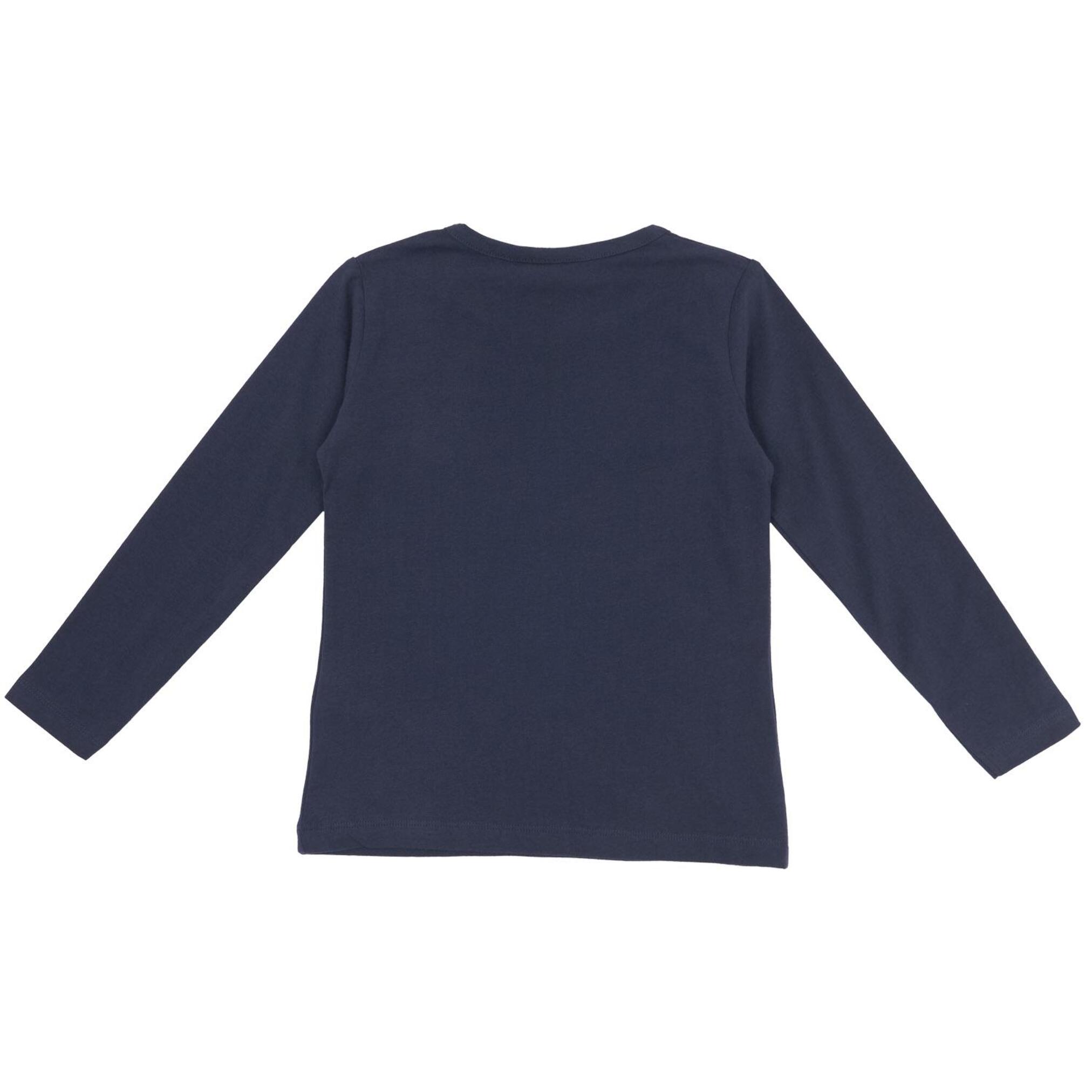 T-shirt da bambina maniche lunghe con logo piccolo Basic