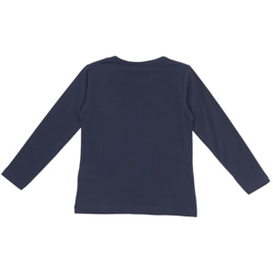 T-shirt da bambina maniche lunghe con logo piccolo Basic
