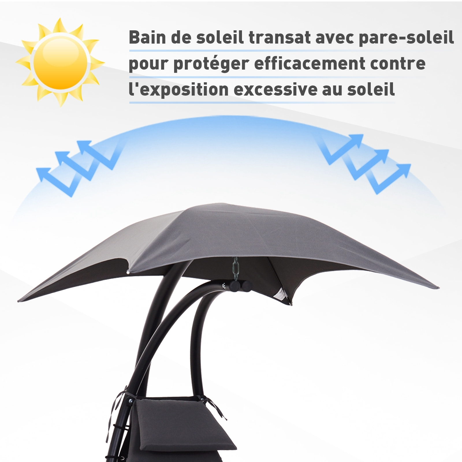 Transat bain de soleil suspendu