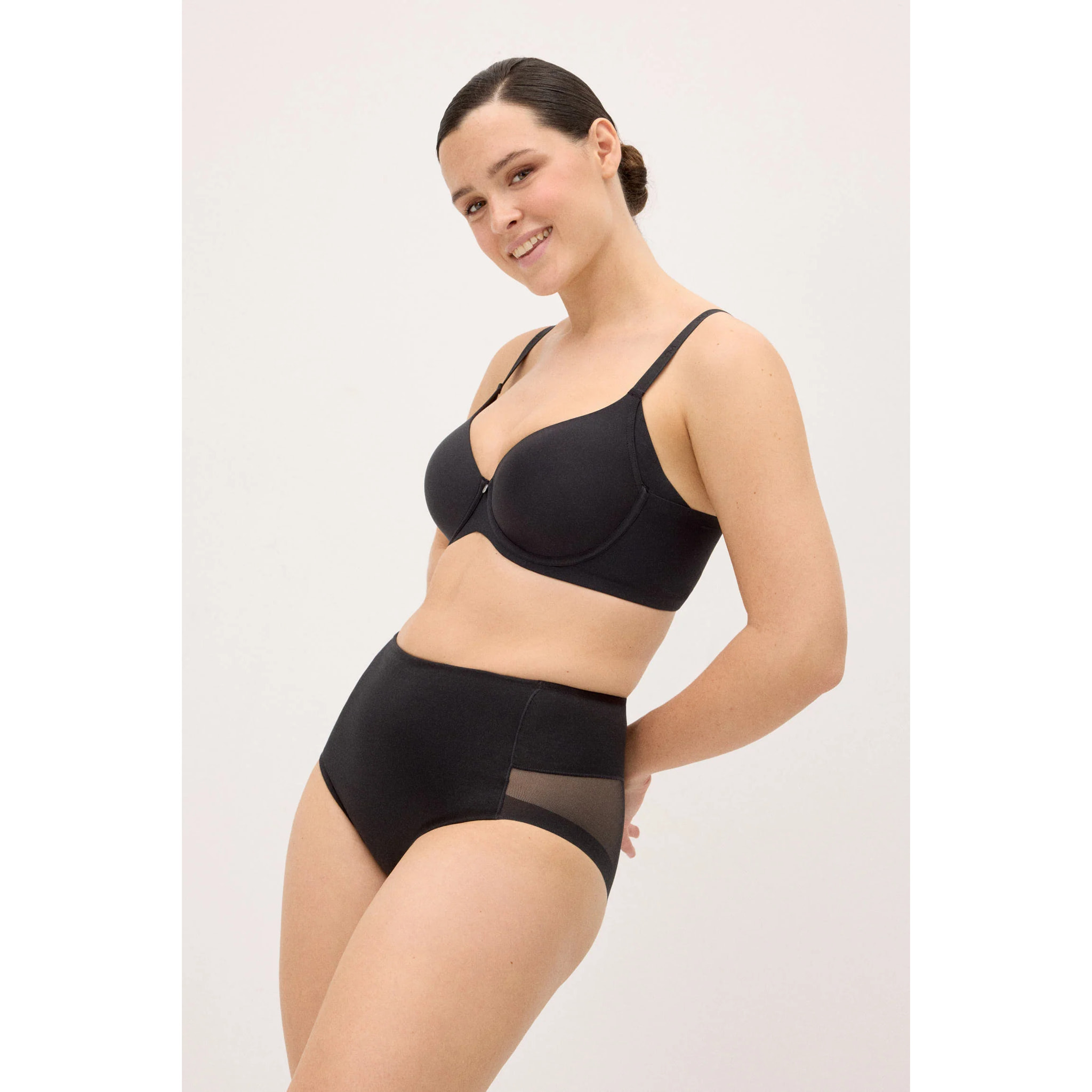 Slip vita alta donna Nero