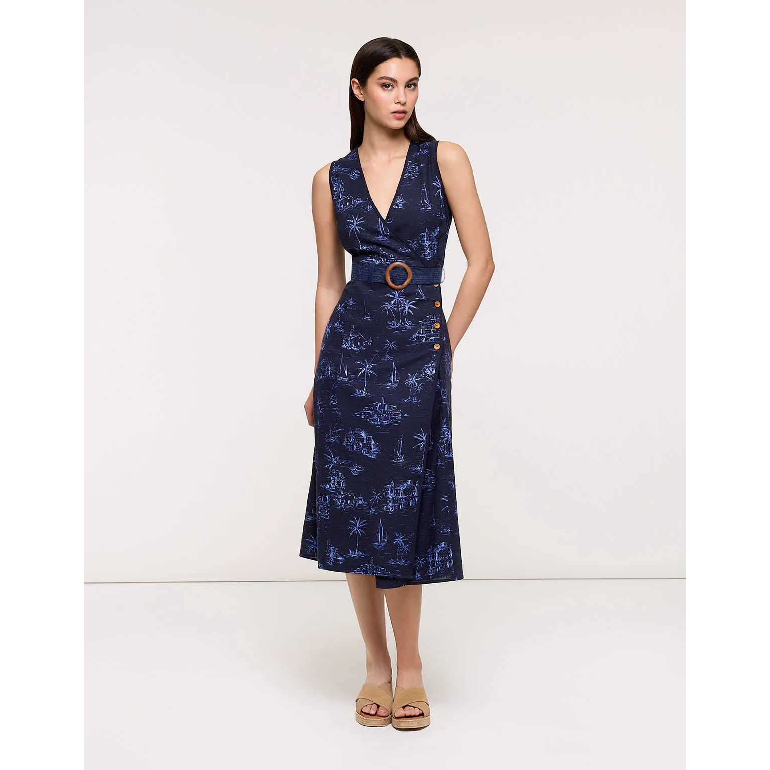 Vestido Midi Azul Marino - Vestinetis