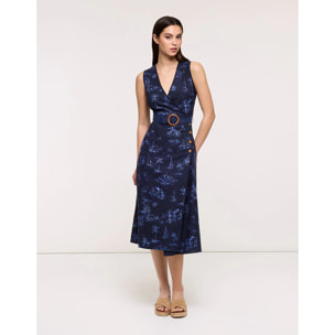 Vestido Midi Azul Marino - Vestinetis