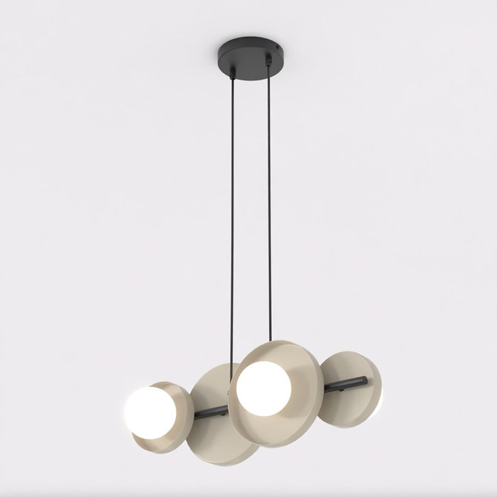 Lampada a sospensione Model in acciaio moka e vetro