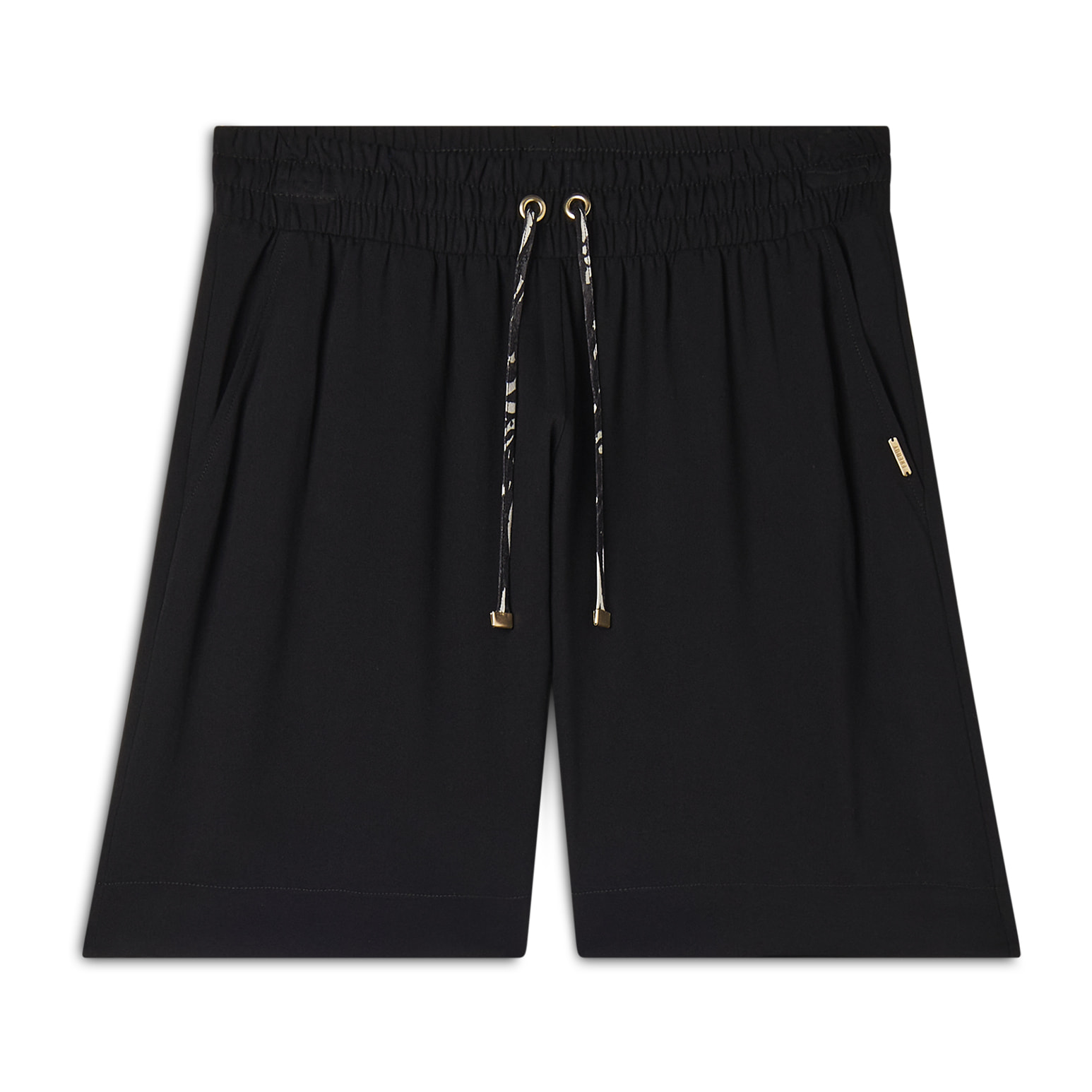 Pantaloni corti comfort fit in viscosa effetto lino
