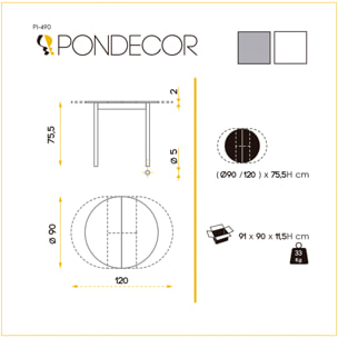 Mesa extensible circular