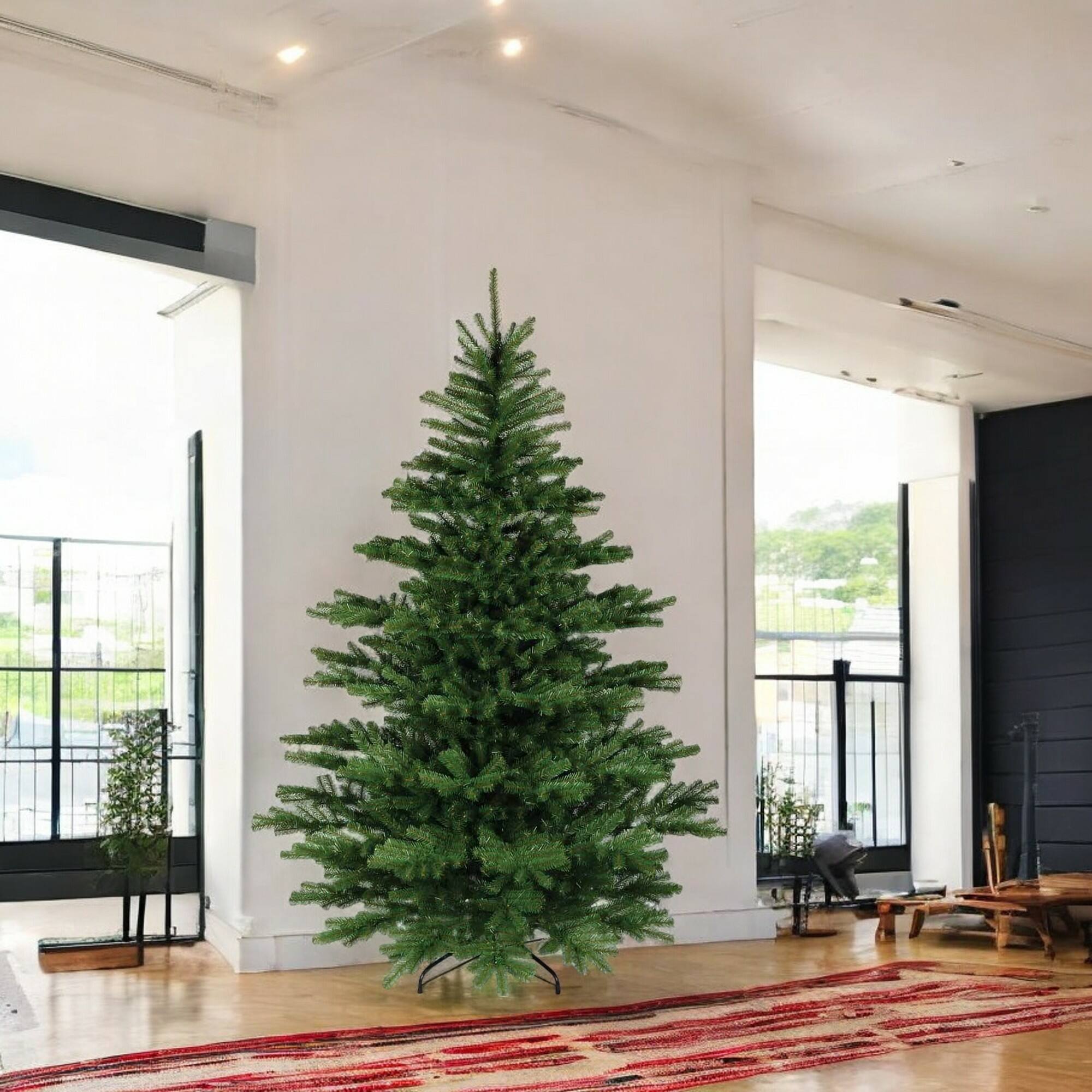 Albero di Natale 180 cm Frosty, Pino artificiale, Albero effetto reale, Alberello natalizio extra folto, 135x135 h180 cm, Verde