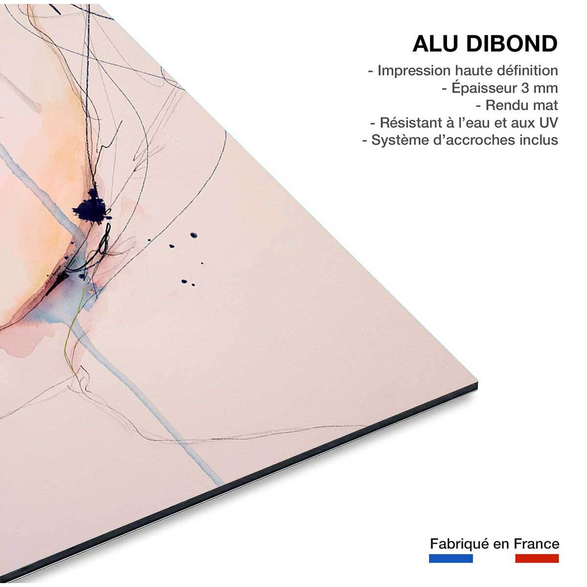 Tableau romantique portrait de femme bleu nuit  Tableau alu Dibond