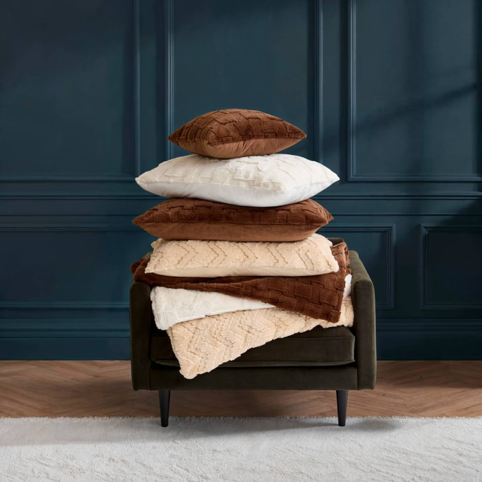 Coussin Nalia rectangulaire 50x80cm blanc