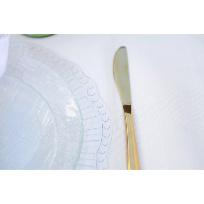 Lot de 6 DESSOUS D'ASSIETTE TRANSPARENT ONDULE