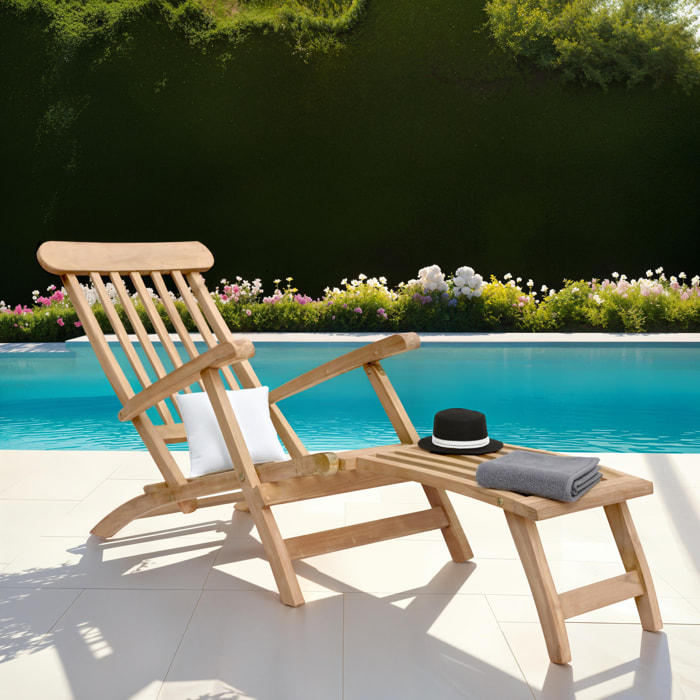 Transat pliant 153cm en teck LOMBOK