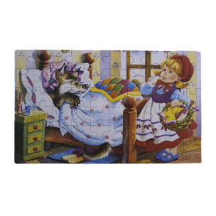 PUZLE DE CUENTOS: CAPERUCITA Y EL LOBO - 60 pcs (CAJA METÁLICA)