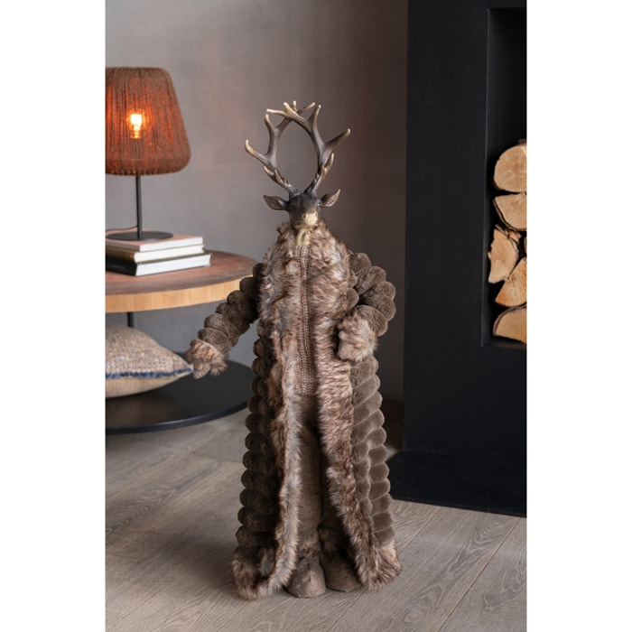 J-Line figurine Cerf Debout Veste - polyrésine/textile - brun - small