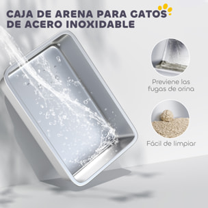 Arenero para Gatos Cubierto Extragrande Caja de Arena Cerrado con Bandeja de Acero Inoxidable Tapa Extraíble Bordes Altos Tapetes Pala sin Olor Fácil de Limpiar para Gatos Grandes Blanco
