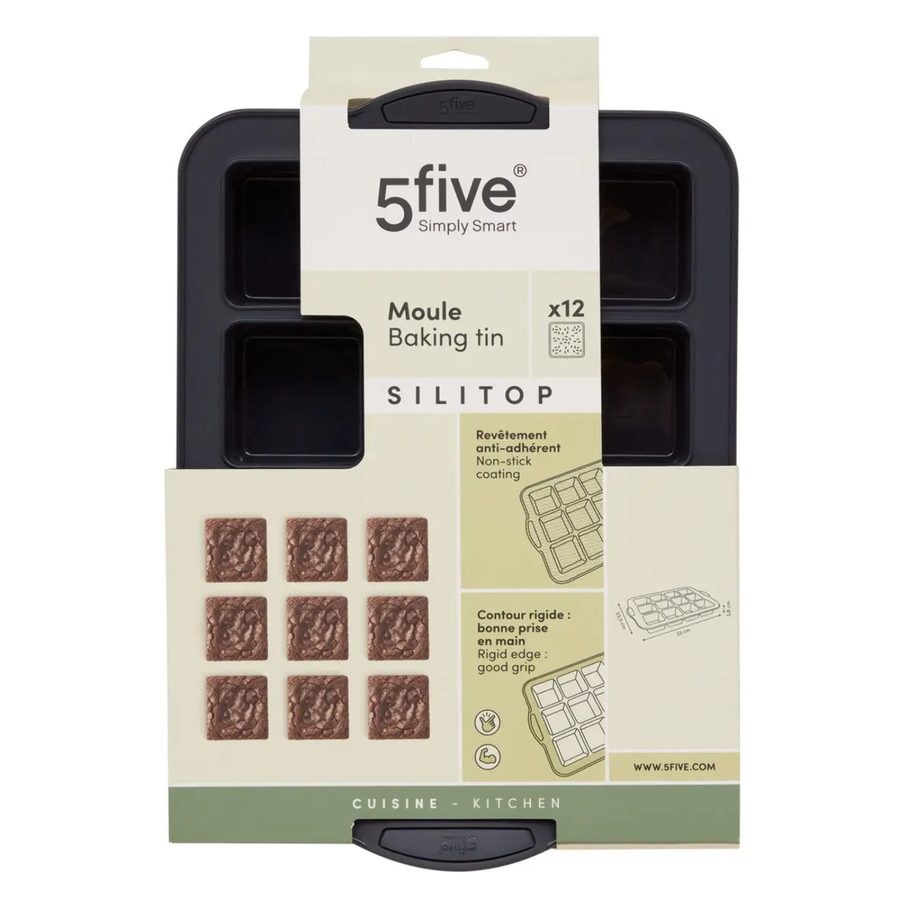 Moule mini brownies Silitop rectangulaire 24x36cm gris